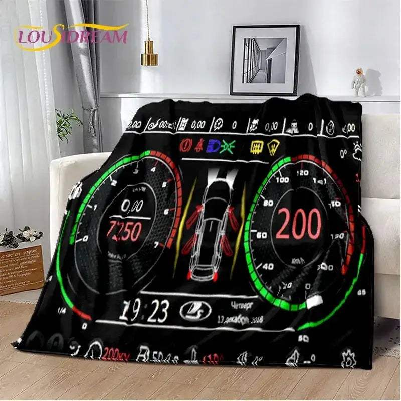 Soft Racing Car Plush Blanket Throw For Living Room - ToylandEU