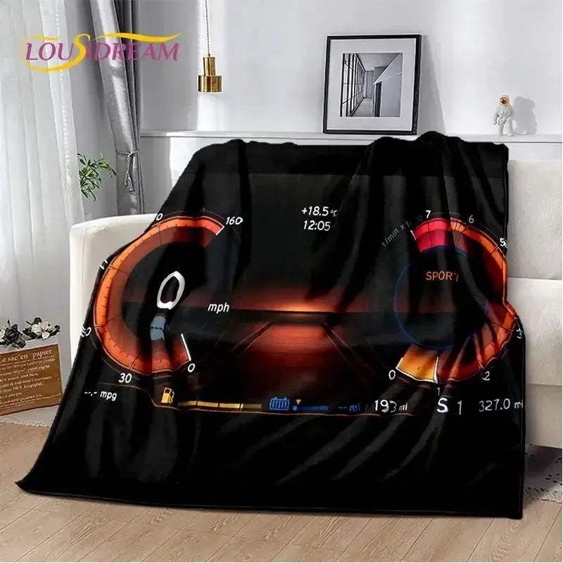 Soft Racing Car Plush Blanket Throw For Living Room - ToylandEU
