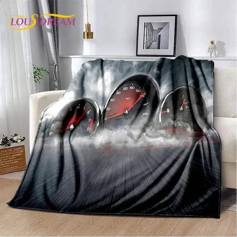 Soft Racing Car Plush Blanket Throw For Living Room - ToylandEU