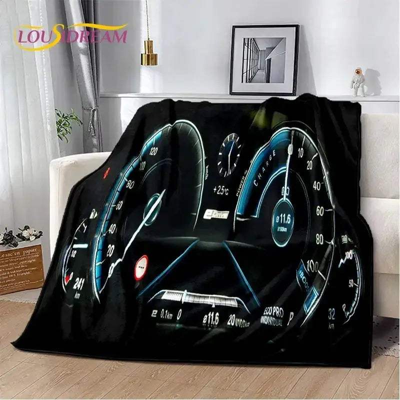 Soft Racing Car Plush Blanket Throw For Living Room - ToylandEU