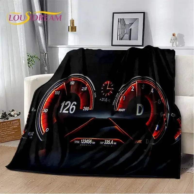 Soft Racing Car Plush Blanket Throw For Living Room - ToylandEU
