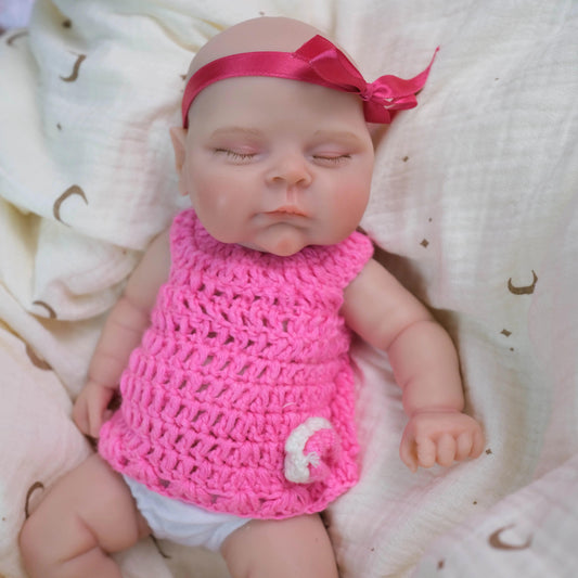  Soft Silicone Doll Educational Toy 12 Inch Pink Skirt -  ToylandEU™