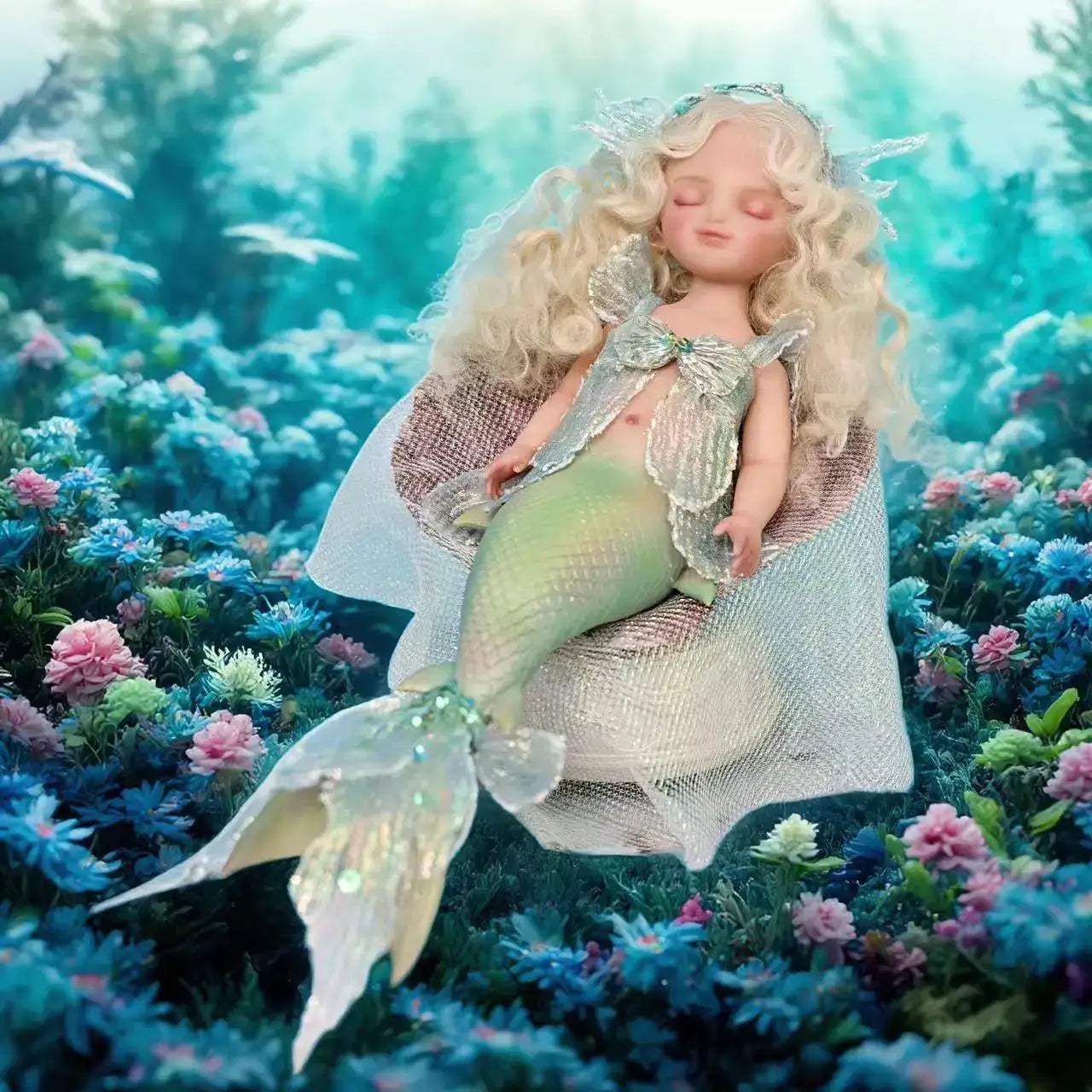 Soft Touch Reborn Silicone Mermaid Doll With Rooted Hair - ToylandEU