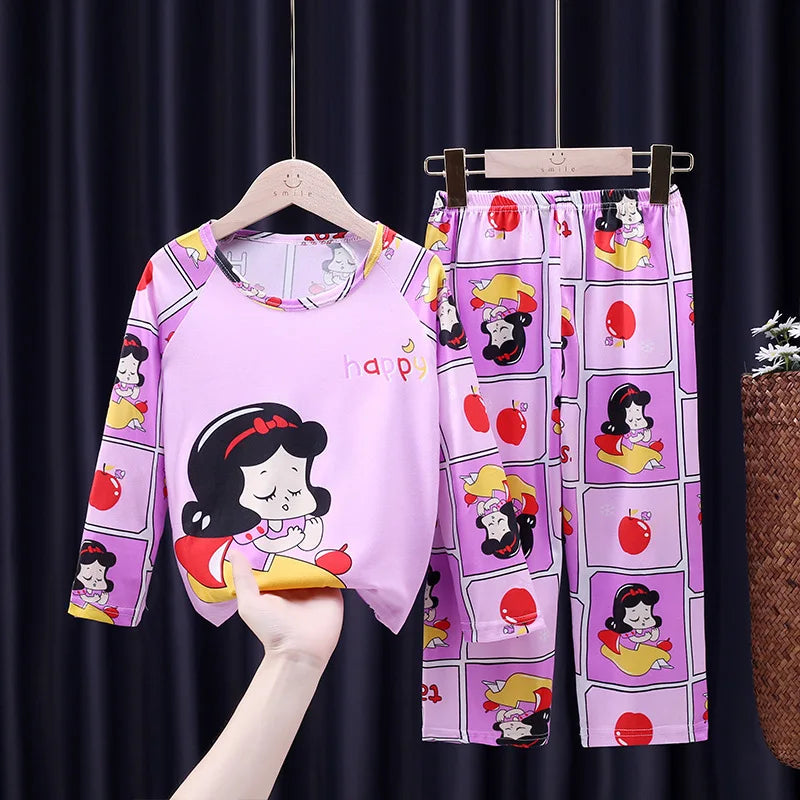 Soft Unisex Kids Pajamas Set Disney Cartoon Pattern Long Sleeve For Spring And Autumn - ToylandEU