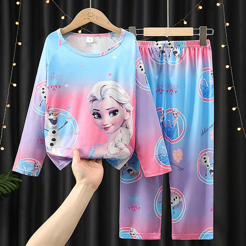 Soft Unisex Kids Pajamas Set Disney Cartoon Pattern Long Sleeve For Spring And Autumn - ToylandEU