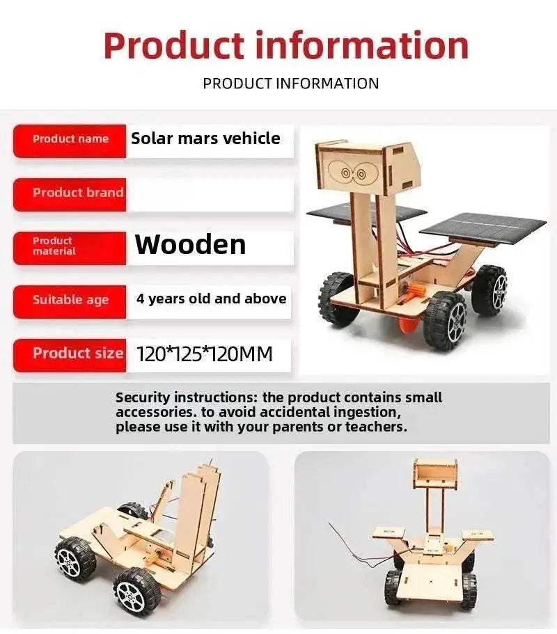 Solar Car Lunar Exploration Vehicle Children’s DIY Hand-Assembled 3D Wooden Puzzle Science and Education Toys - ToylandEU