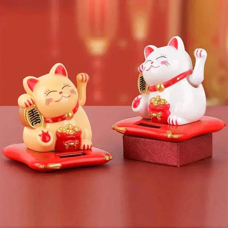 Solar Cat Toy Welcoming Waving Figurine for Home Decor - ToylandEU