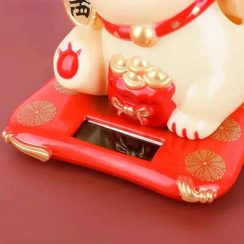 Solar Cat Toy Welcoming Waving Figurine for Home Decor - ToylandEU