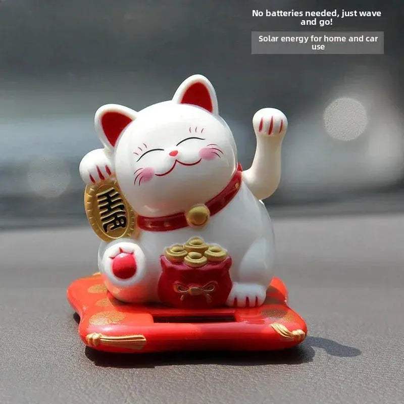 Solar Cat Toy Welcoming Waving Figurine for Home Decor - ToylandEU