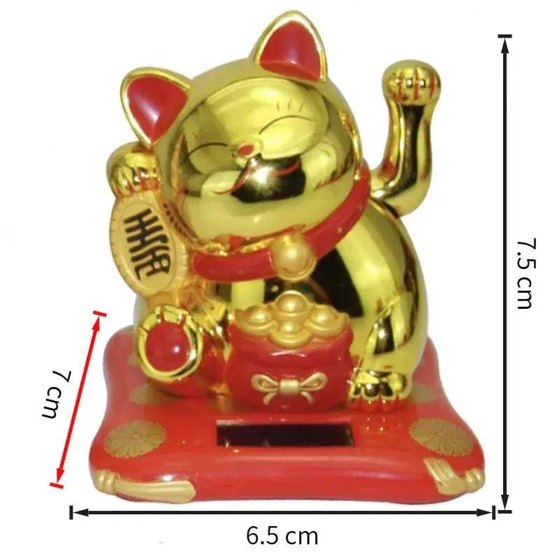 Solar Cat Toy Welcoming Waving Figurine for Home Decor - ToylandEU