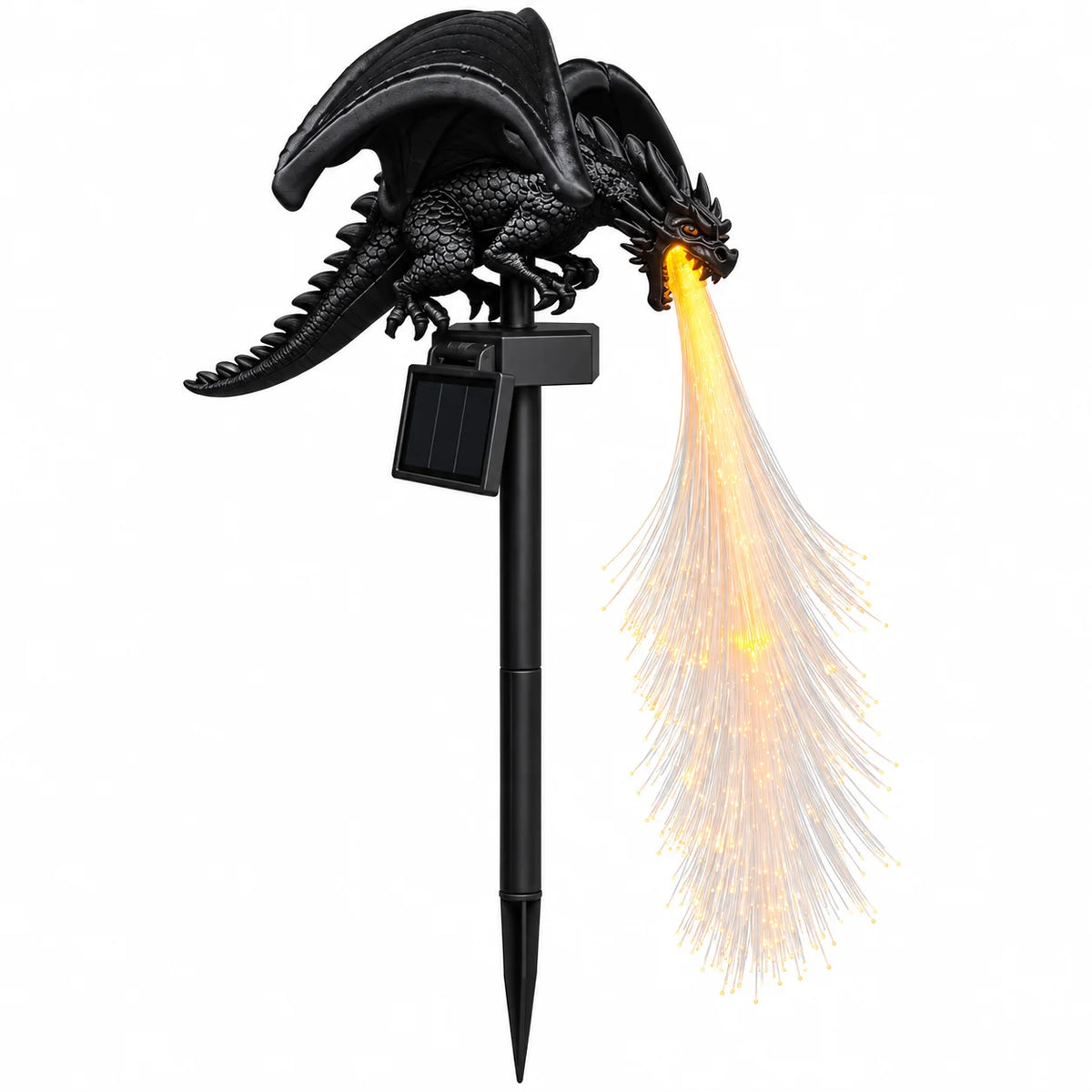 Solar Dragon Garden Light | Fiber Optic Flame Stake | Toylandeu™