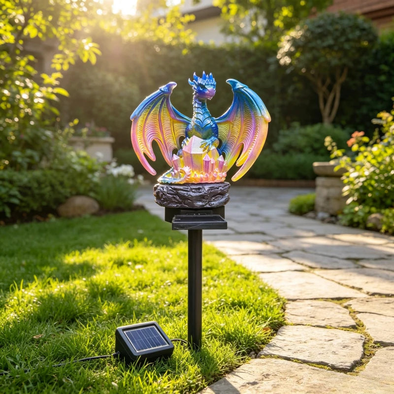 Solar Dragon Garden Light | Waterproof Resin Figurine | Toylandeu™