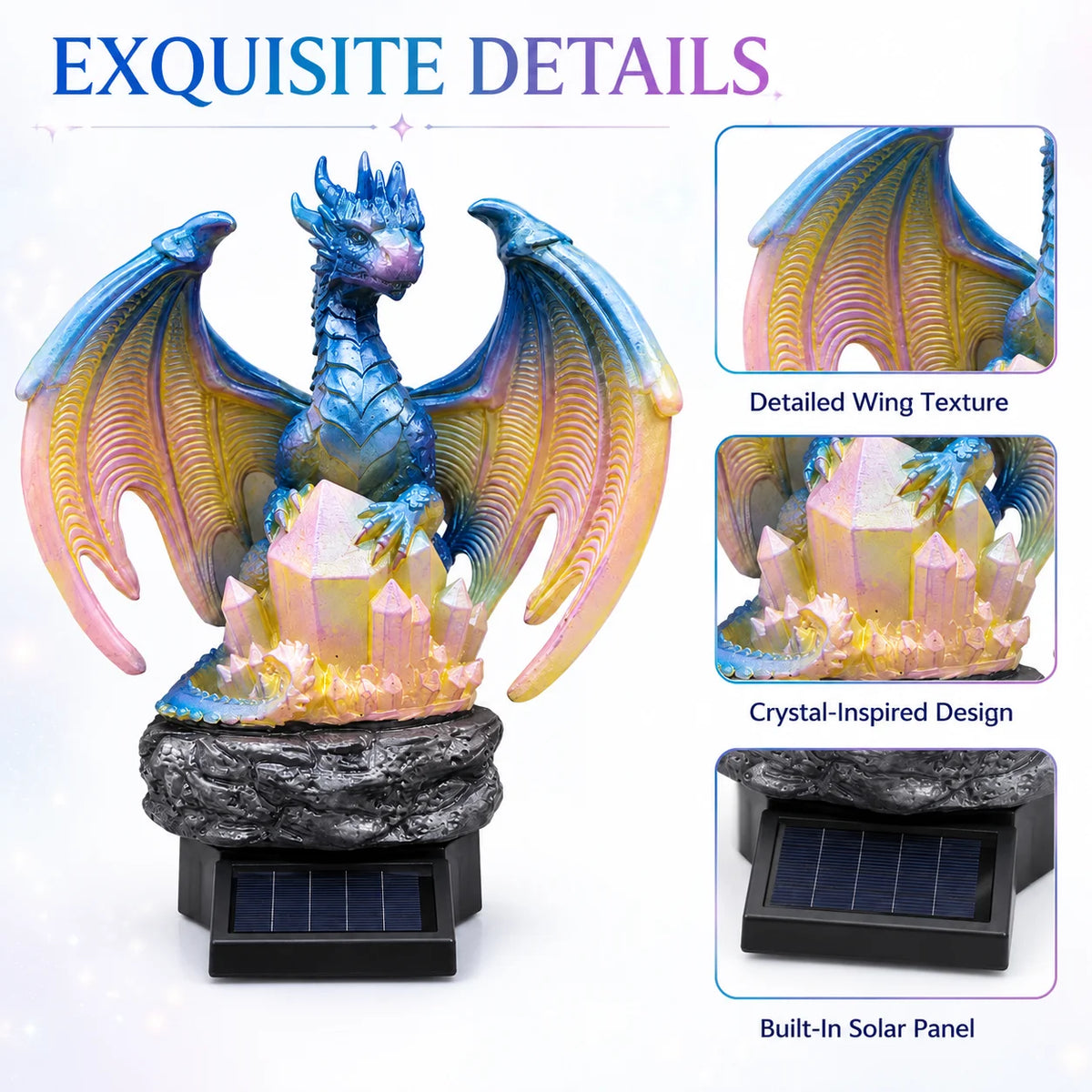 Solar Dragon Garden Light | Waterproof Resin Figurine | Toylandeu™