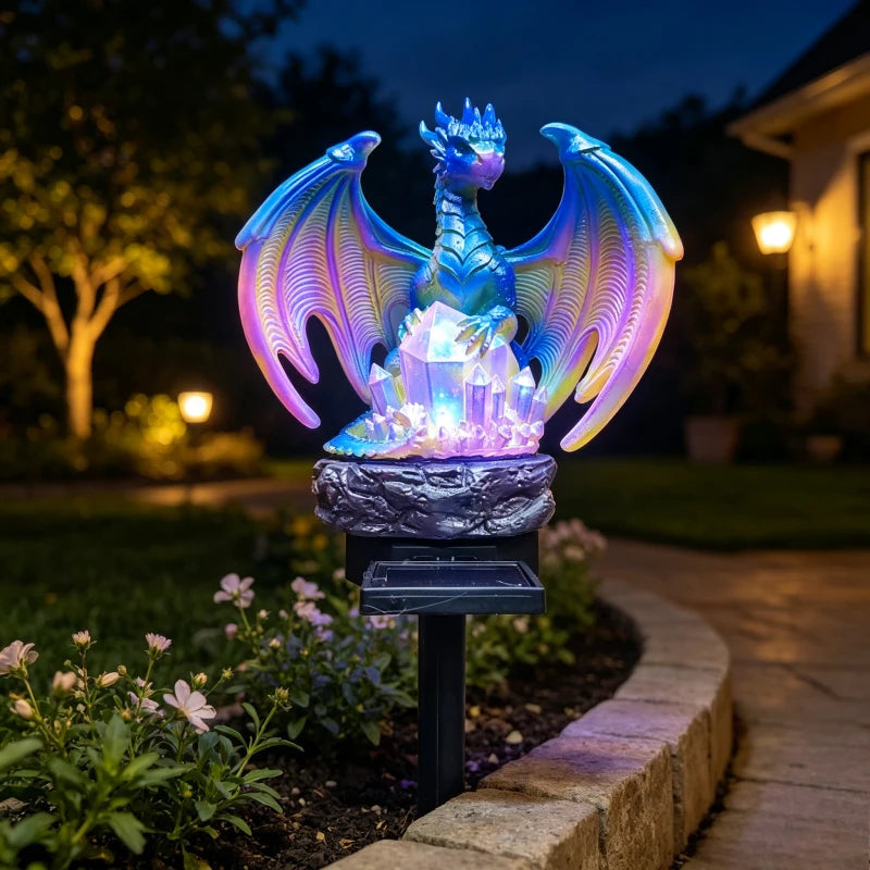 Solar Dragon Garden Light | Waterproof Resin Figurine | Toylandeu™