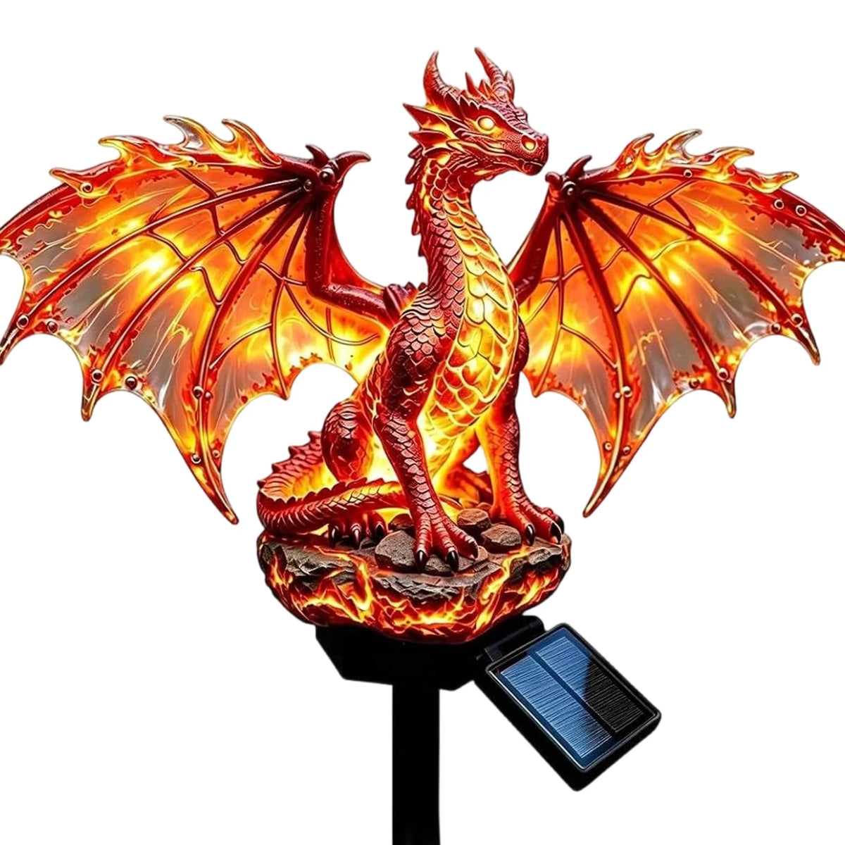 Solar Dragon Garden Statue | Solar LED Resin Figurine | Toylandeu™