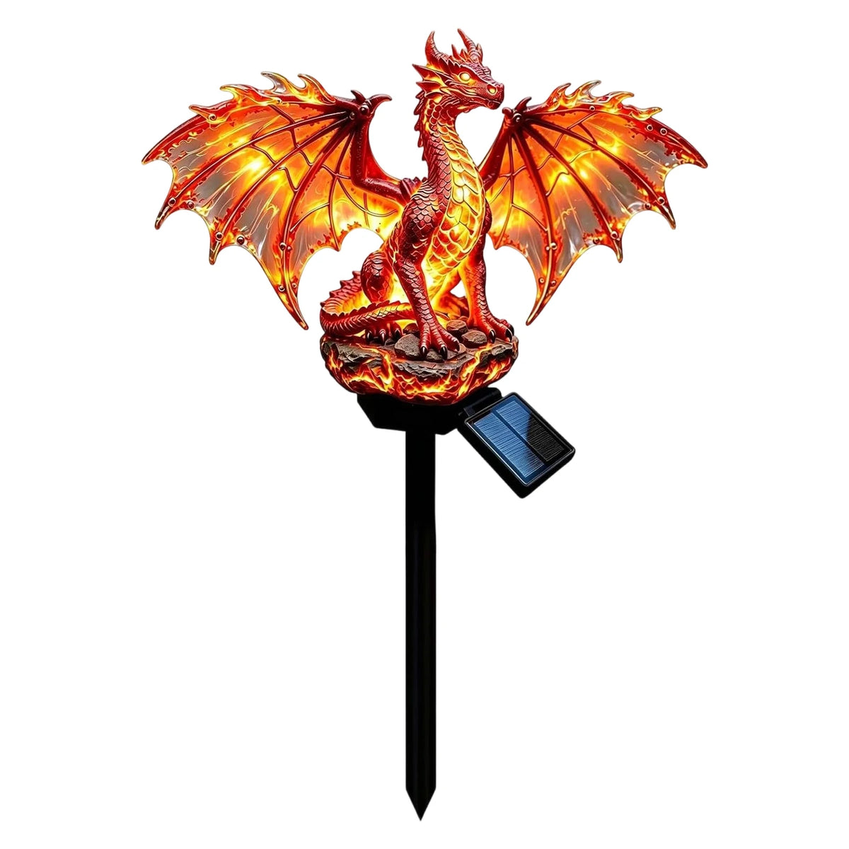 Solar Dragon Garden Statue | Solar LED Resin Figurine | Toylandeu™