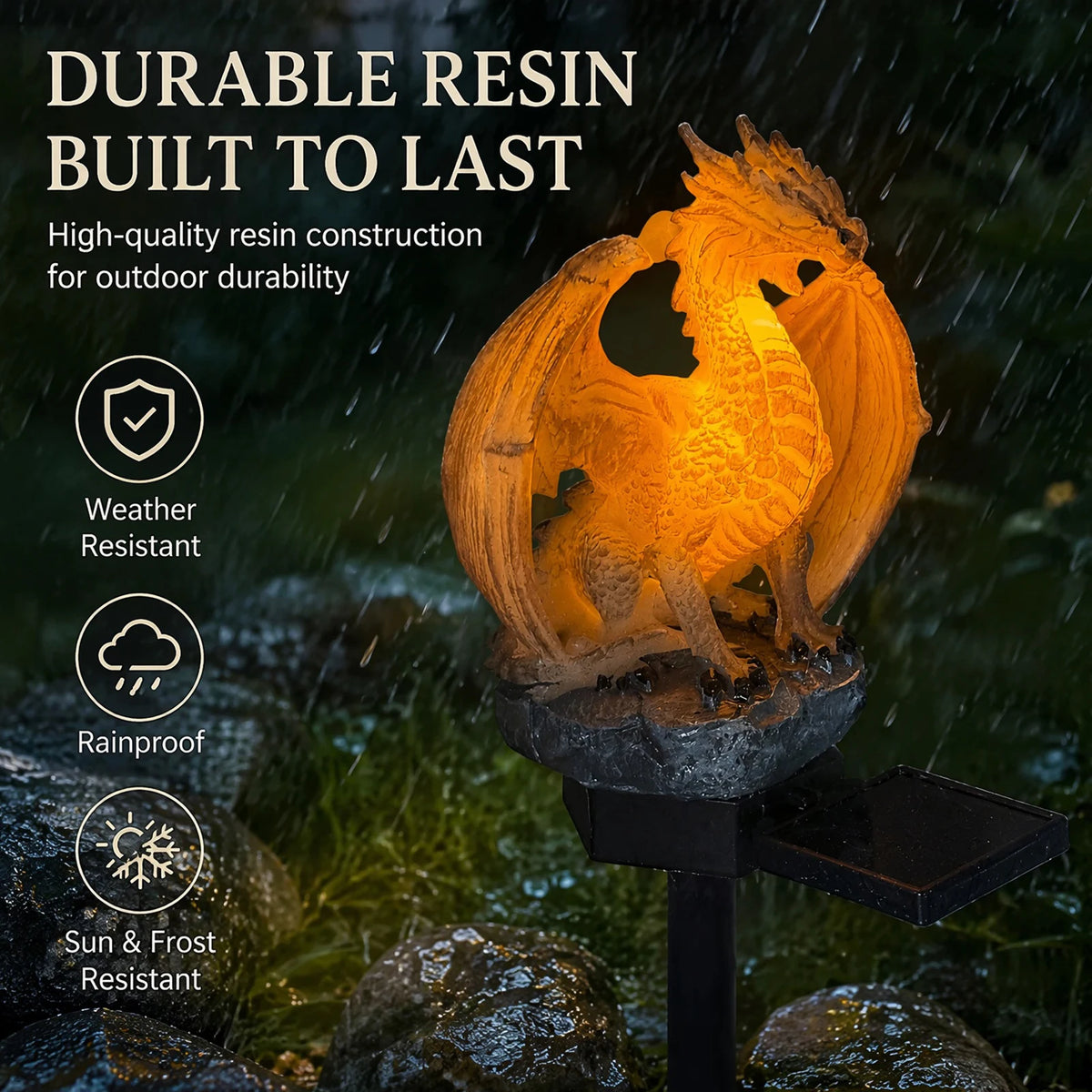 Solar Dragon Statue Lamp | Warm Glow | Toylandeu™