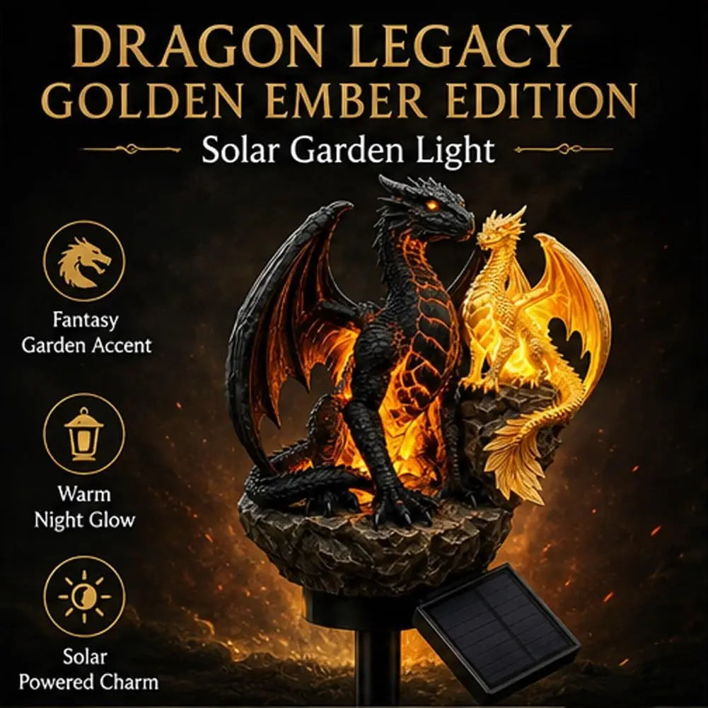 Solar Dragon Statue Light | 6.3-Inch Resin Gothic Decor | Toylandeu™