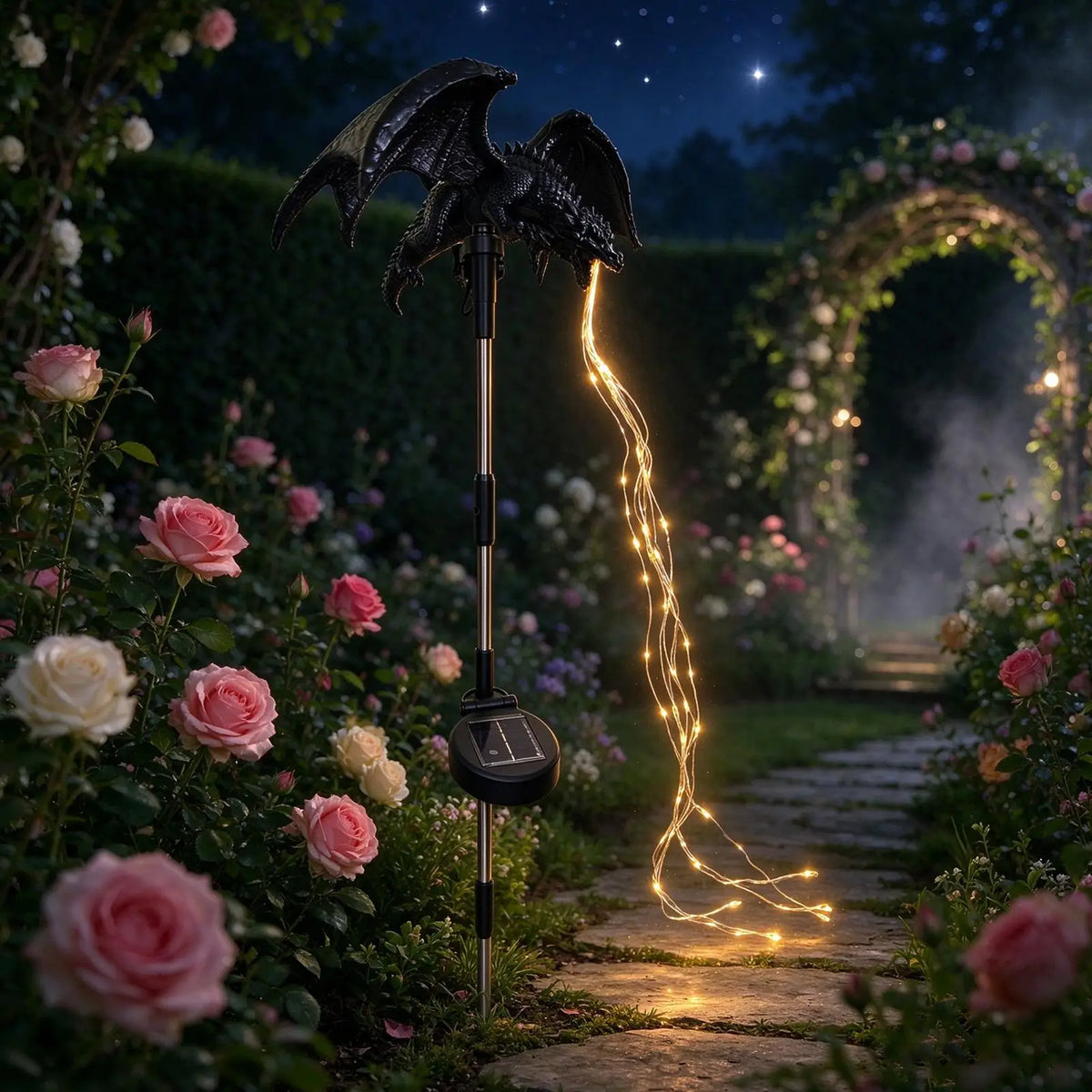 Solar Garden Stake Light | Waterproof Dragon Fire Resin | Toylandeu™