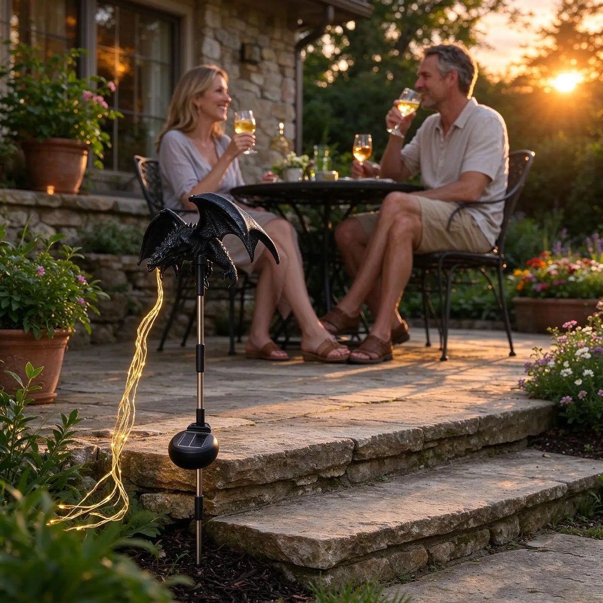 Solar Garden Stake Light | Waterproof Dragon Fire Resin | Toylandeu™