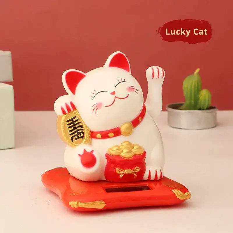 Solar Powered Beckoning Cat For Home And Office Good Fortune - ToylandEU