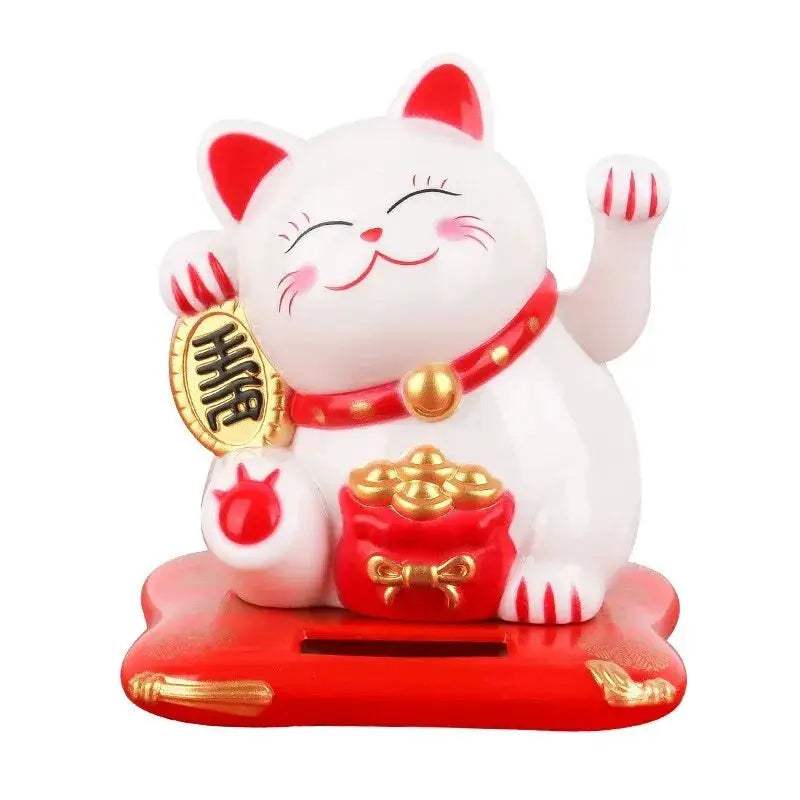 Solar Powered Beckoning Cat For Home And Office Good Fortune - ToylandEU