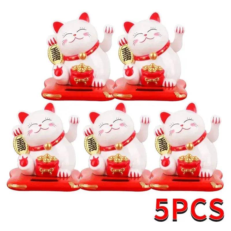 Solar Powered Beckoning Cat For Home And Office Good Fortune - ToylandEU