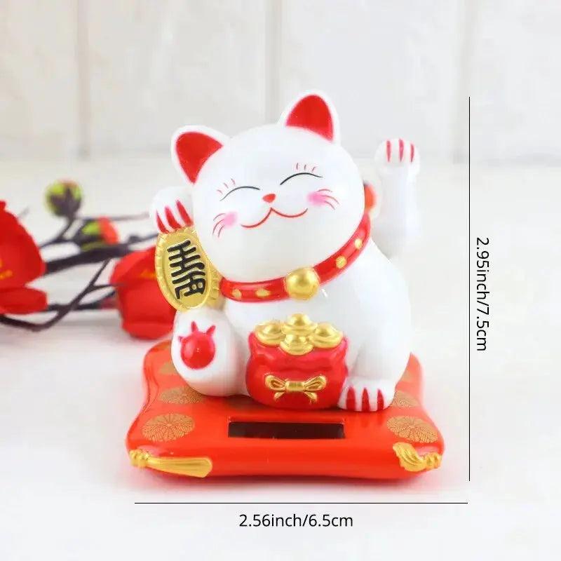  Solar Powered Beckoning Cat Home Office Good Fortune -  ToylandEU™