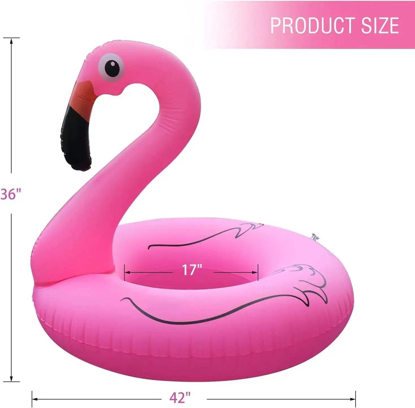 Solar Powered Inflatable Flamingo Pool Float with Lights, 42'' Adult Swim Tube for Lake Beach Summer Water Party - ToylandEU