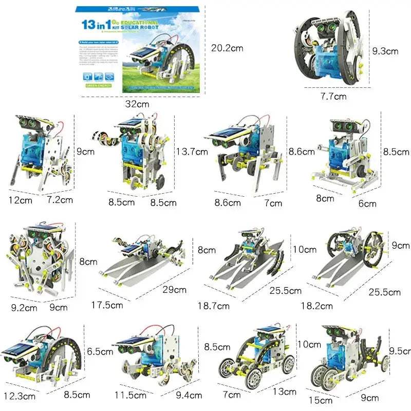 Solar Powered Robot DIY Kit For STEM Education 13 Forms - ToylandEU