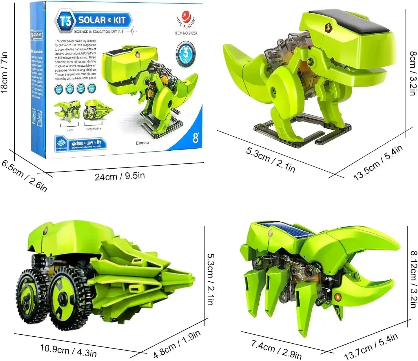 Solar Powered Robot Kit 3-In-1 STEM Toy For Kids Build - ToylandEU