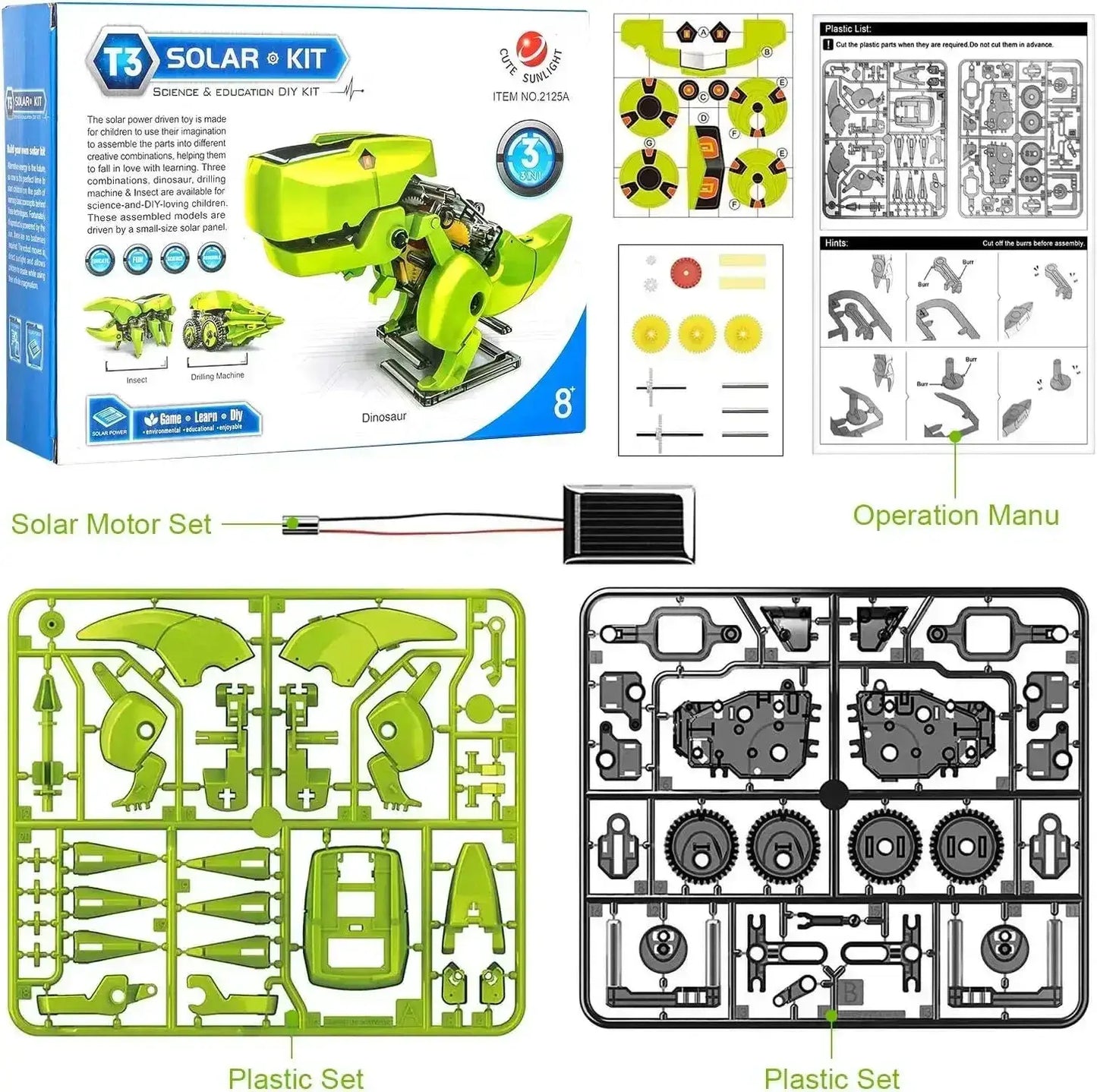 Solar Powered Robot Kit 3-In-1 STEM Toy For Kids Build - ToylandEU