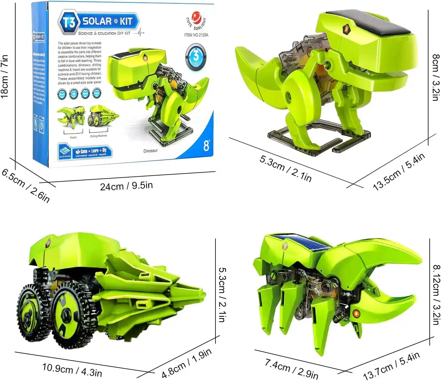 Solar Powered Robot Kit 3-In-1 STEM Toy For Kids Build - ToylandEU