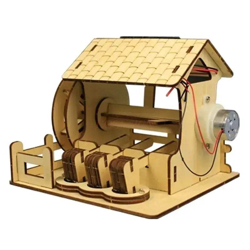 Solar Powered Wooden Rice Mill Toy Kit For Kids Educational - ToylandEU