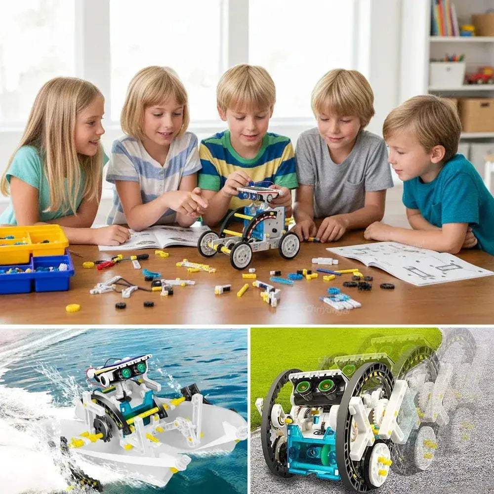 Solar Robot Kit 13-In-1 For STEM Education And DIY Fun - ToylandEU