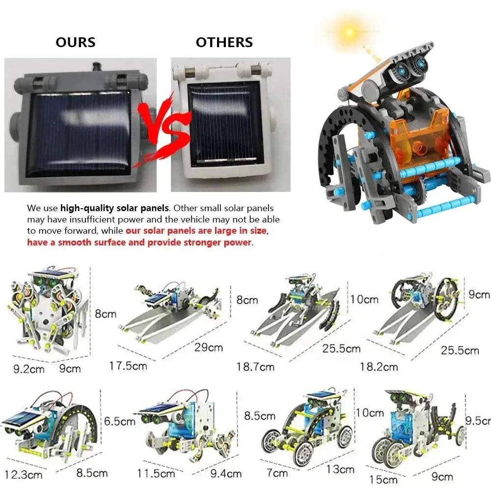 Solar Robot Kit 13-In-1 For STEM Education And DIY Fun - ToylandEU