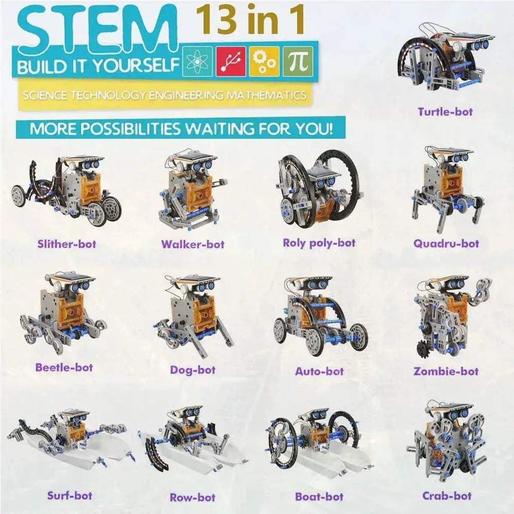 Solar Robot Kit 13-In-1 For STEM Learning And Experiments - ToylandEU