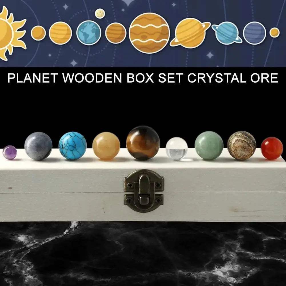 Solar System Crystal Gemstones Orbs Set For Educational Decor - ToylandEU