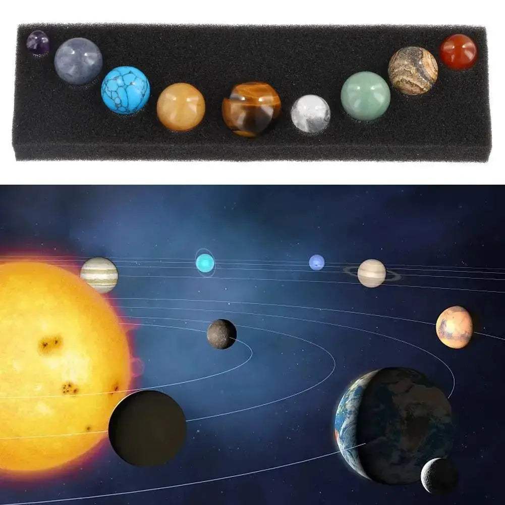 Solar System Crystal Gemstones Orbs Set For Educational Decor - ToylandEU