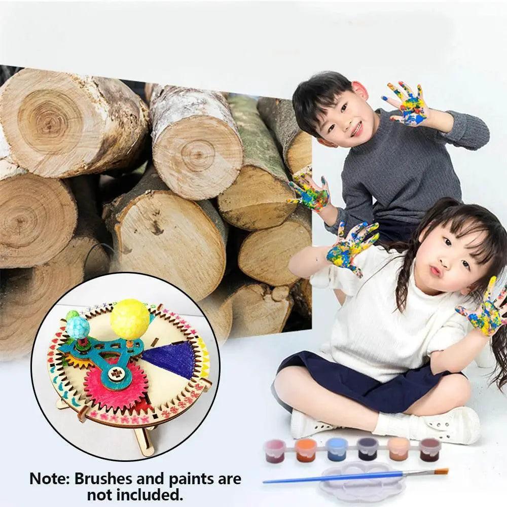  DIY Solar System Model Kit Wooden Puzzle Mechanical Set Assembling Sun Earth Moon Planet Educational Science Toys for Kids -  ToylandEU™