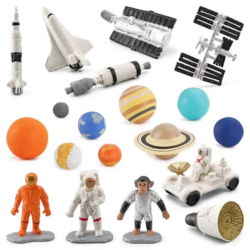 Solar System Toys For Kids 19pcs Planets Solar System Desk Decor Space Astronauts Toy For Autistic Children Non-Toxic With 9 - ToylandEU