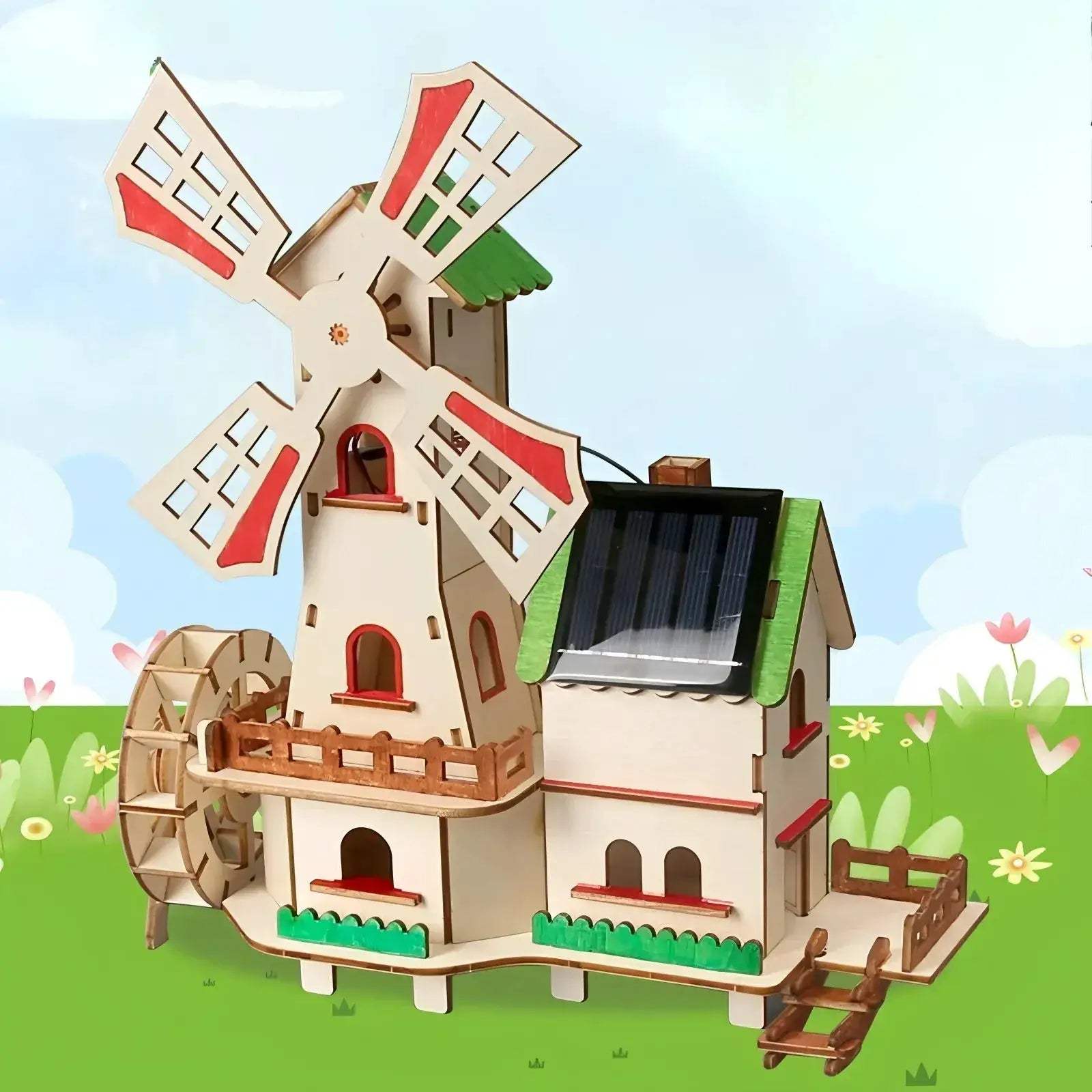 Solar Windmill House DIY Kit For Kids Educational Puzzle - ToylandEU