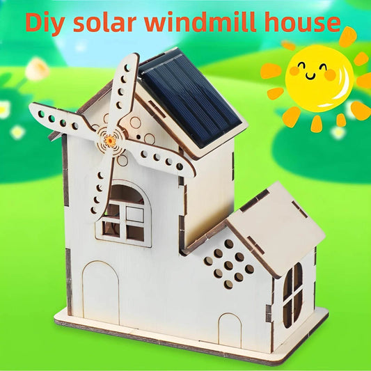 Solar-powered DIY Windmill Houses Children's DIY Handcrafted Assembly Models Educational Science Experiment Toys - ToylandEU