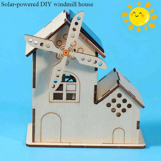 Solar-powered DIY Windmill Houses Children's DIY Handcrafted Assembly Models Educational Science Experiment Toys - ToylandEU