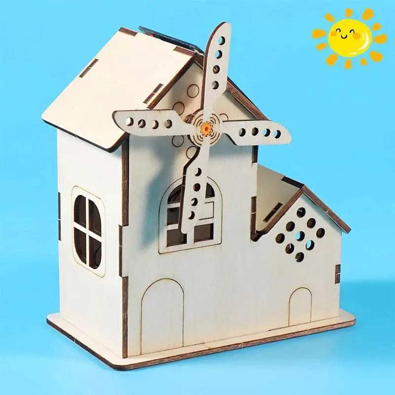 Solar-powered DIY Windmill Houses Children's DIY Handcrafted Assembly Models Educational Science Experiment Toys - ToylandEU
