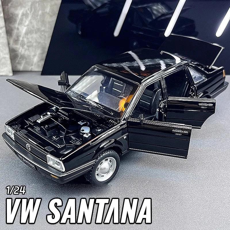 Solid Diecast Car 1 24 Volkswagen Santana Alloy Sound And Light For Boyfriend - ToylandEU