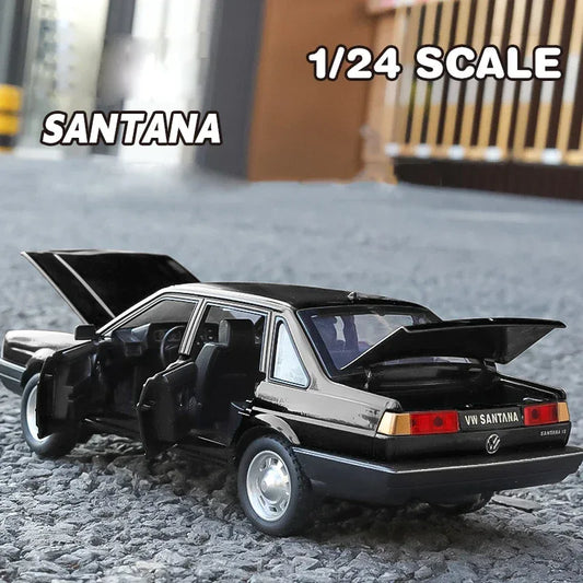 Solid Diecast Car 1 24 Volkswagen Santana Alloy Sound And Light For Boyfriend - ToylandEU