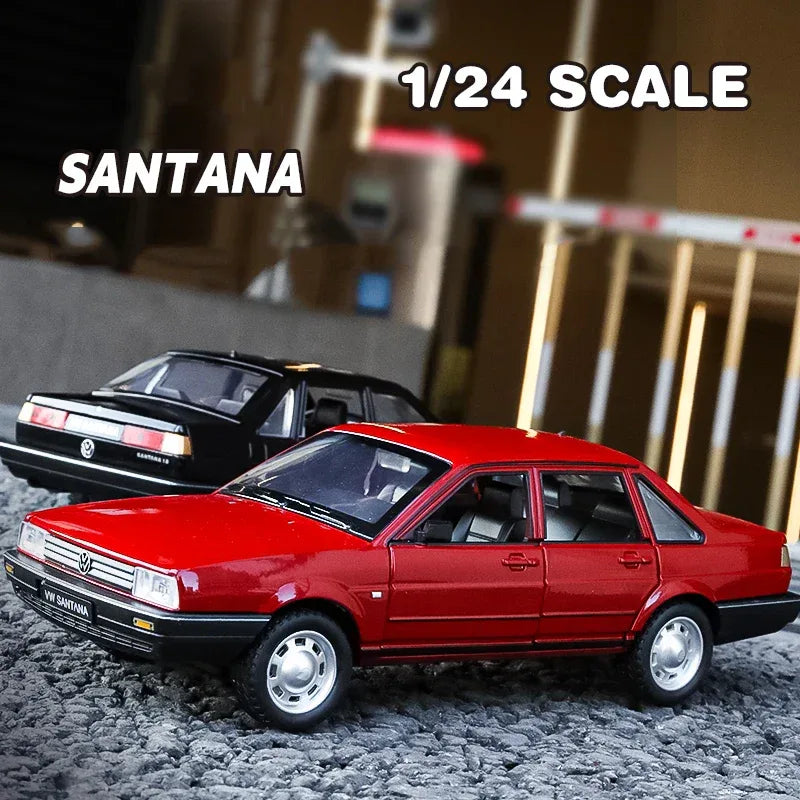 Solid Diecast Car 1 24 Volkswagen Santana Alloy Sound And Light For Boyfriend - ToylandEU
