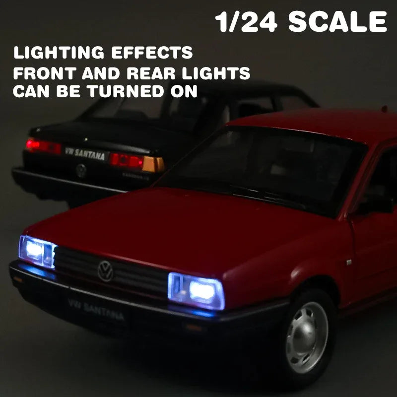 Solid Diecast Car 1 24 Volkswagen Santana Alloy Sound And Light For Boyfriend - ToylandEU