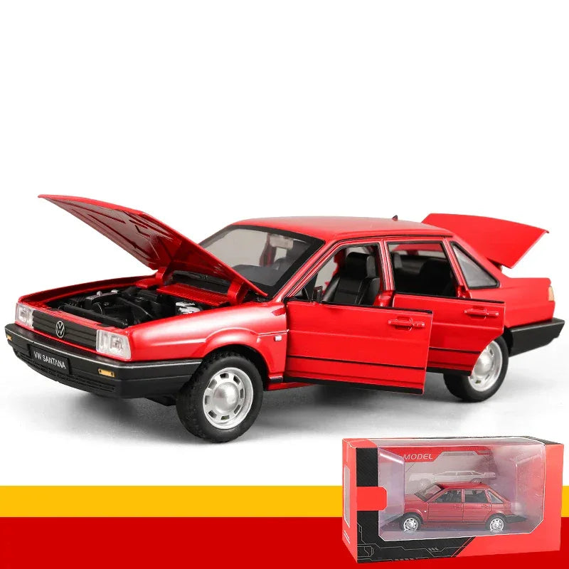 Solid Diecast Car 1 24 Volkswagen Santana Alloy Sound And Light For Boyfriend - ToylandEU